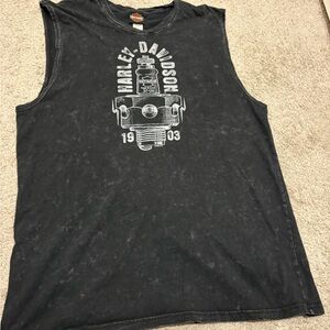 Harley-Davidson Black Tank Top with White Graphic